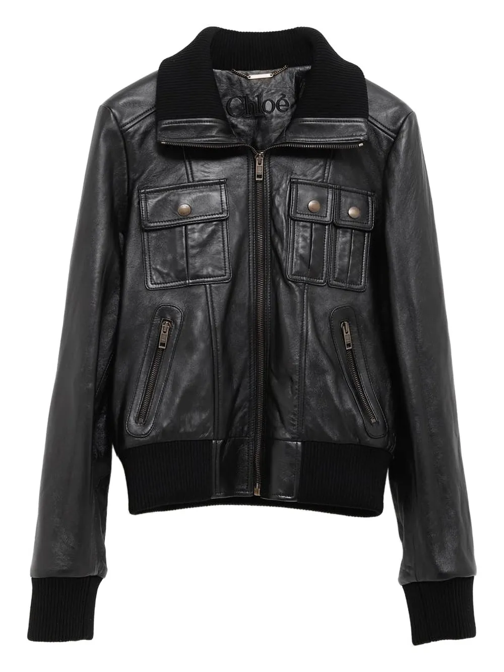 Chloé pocket-detailed bomber jacket | Black | Image 1