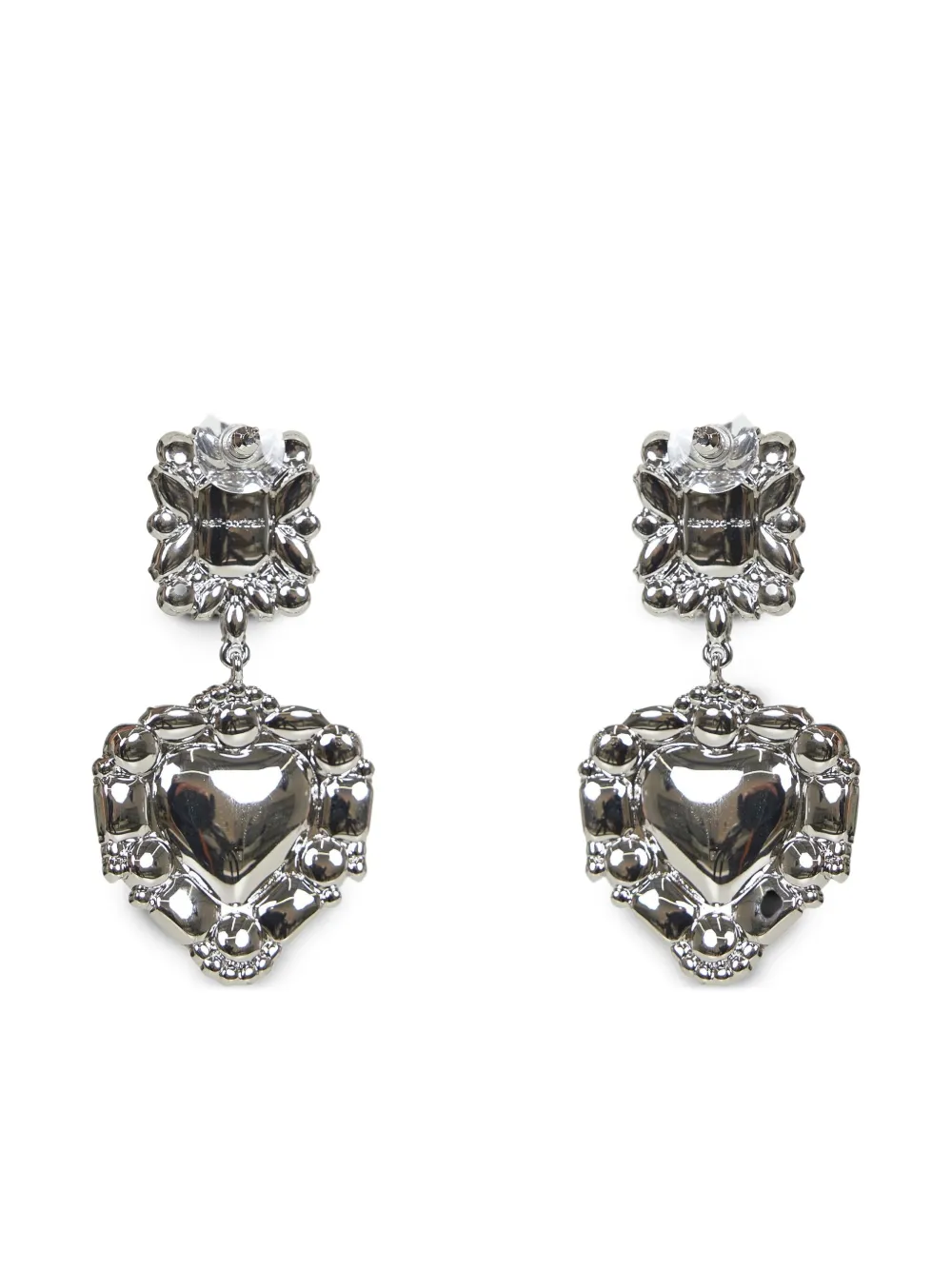 Self-Portrait heart-motif crystal earrings | Image 2
