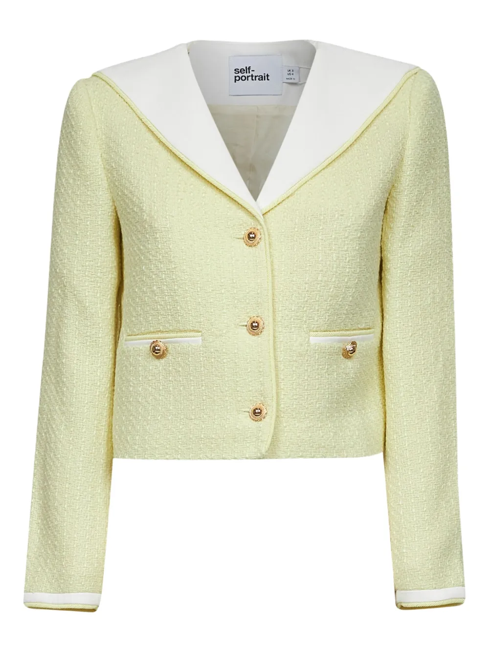 Self-Portrait single-breasted bouclé jacket | amarillo | Image 1