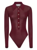 Self-Portrait cotton bodysuit - Red