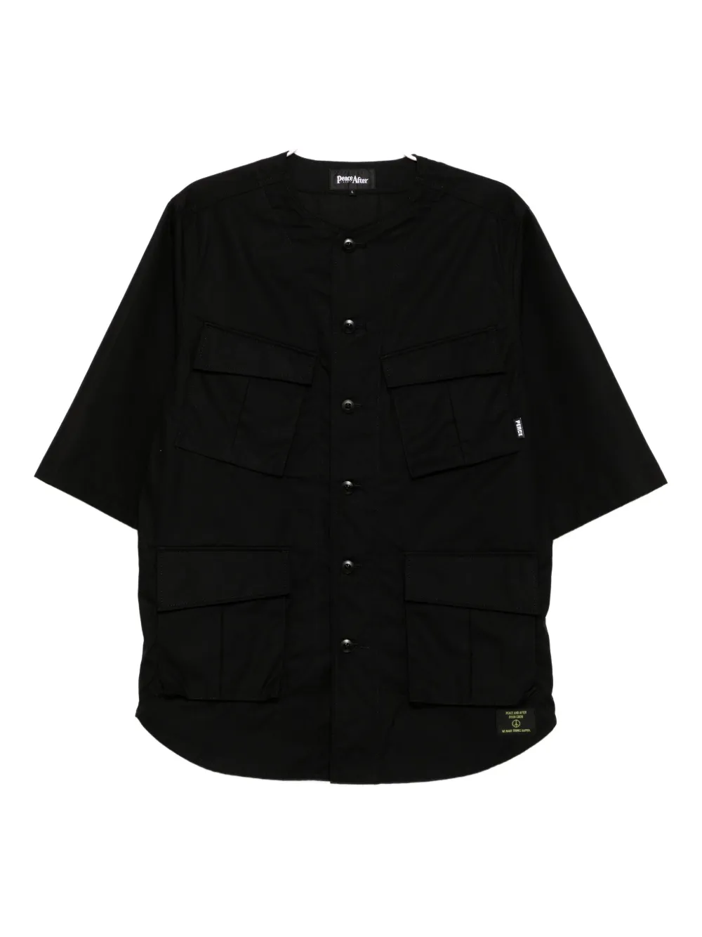 PEACE AND AFTER short-sleeves cotton shirt - Nero