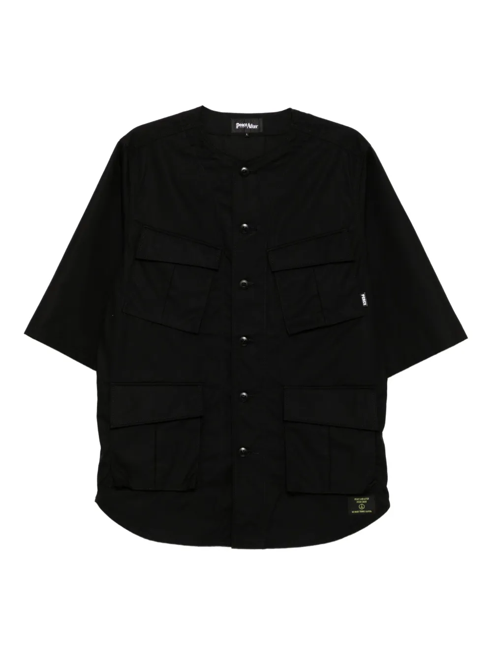 PEACE AND AFTER short-sleeves cotton shirt | Black | Image 1