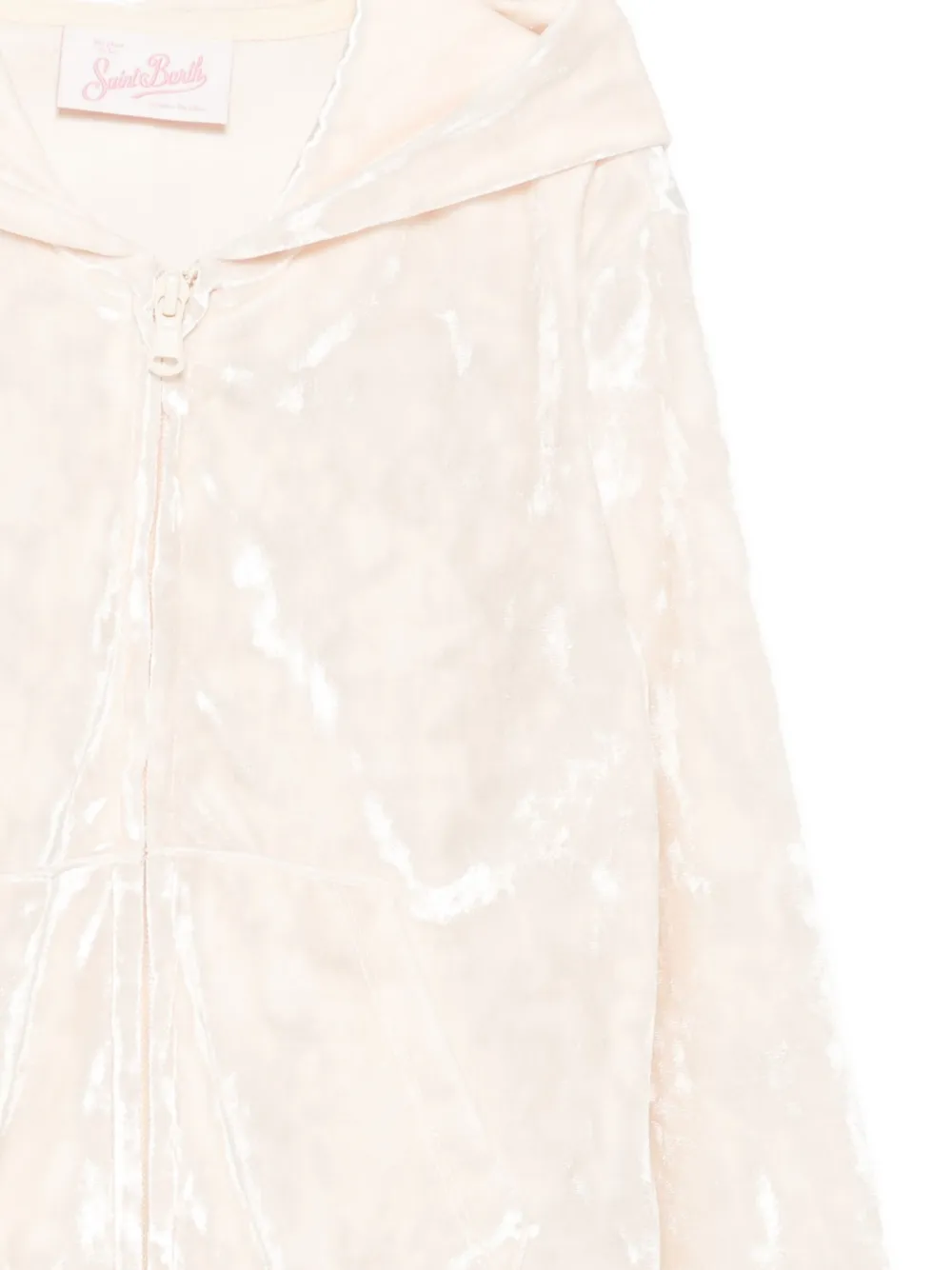 MC2 Saint Barth Kids Jasmine chenille hoodie met rits Beige