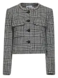 Self-Portrait houndstooth-pattern jacket - BLACK AND WHITE
