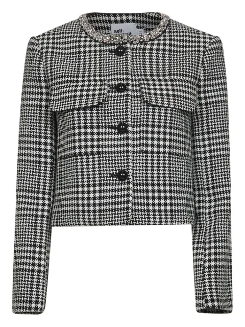 Self-Portrait sobrecamisa con motivo pied de poule