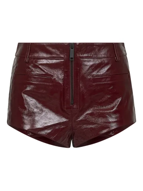 Self-Portrait craqué leather shorts