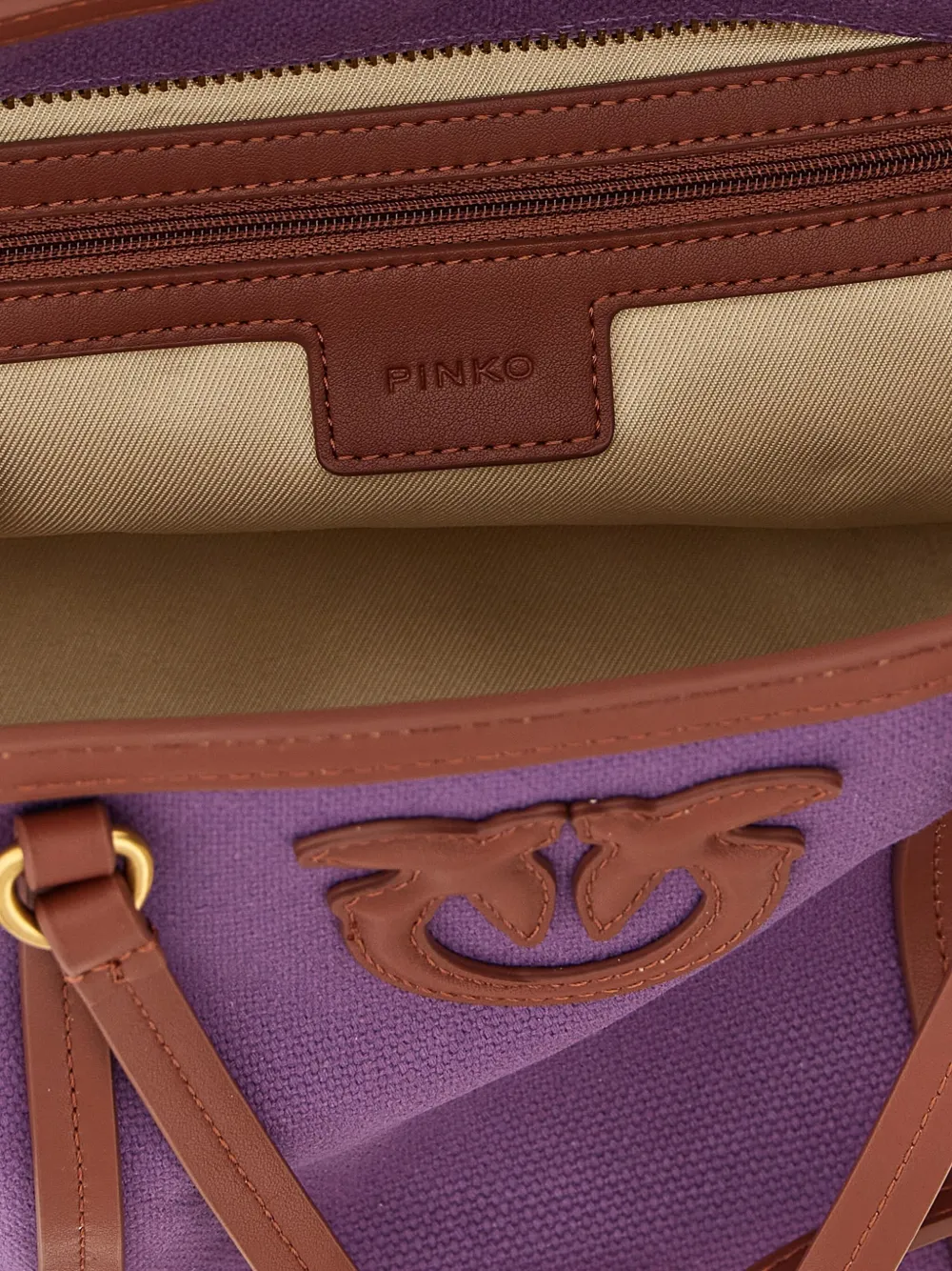 Pinko Logo-patch Cotton Canvas Tote Bag