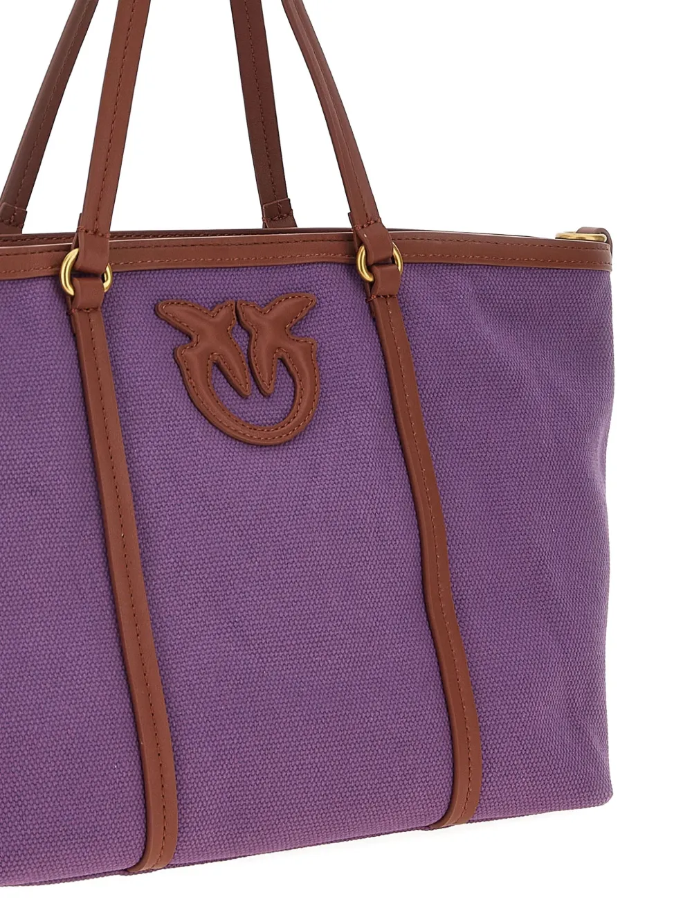 Pinko Logo-patch Cotton Canvas Tote Bag