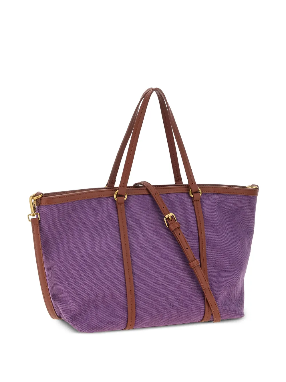 PINKO Katoenen canvas shopper met logopatch - Paars