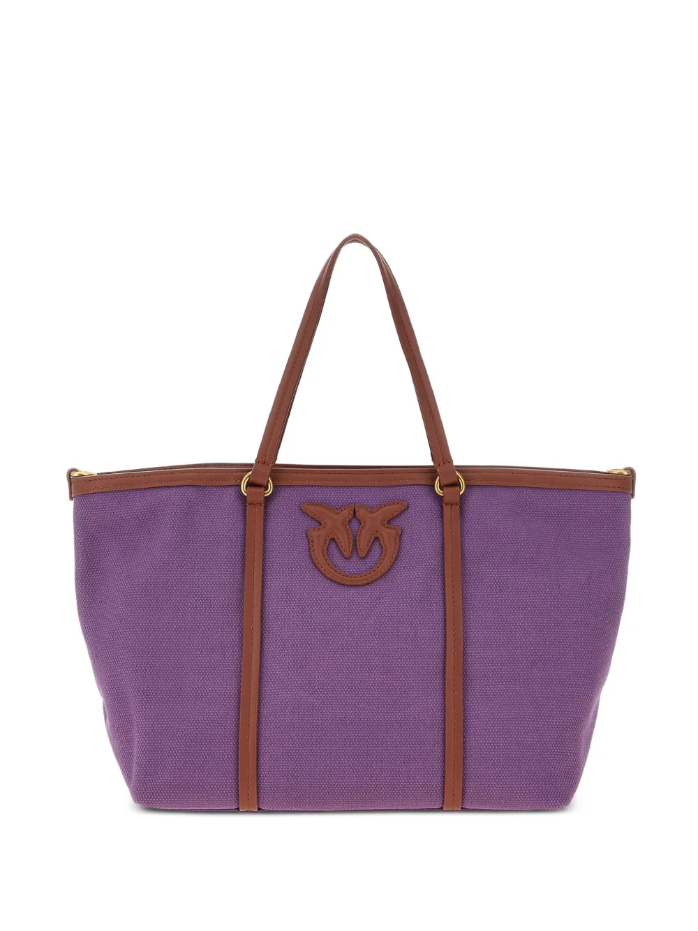 PINKO Katoenen canvas shopper met logopatch Paars