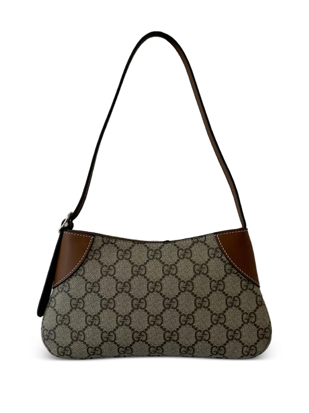 Gucci small GG Emblem monogram leather shoulder bag | Brown | Image 1