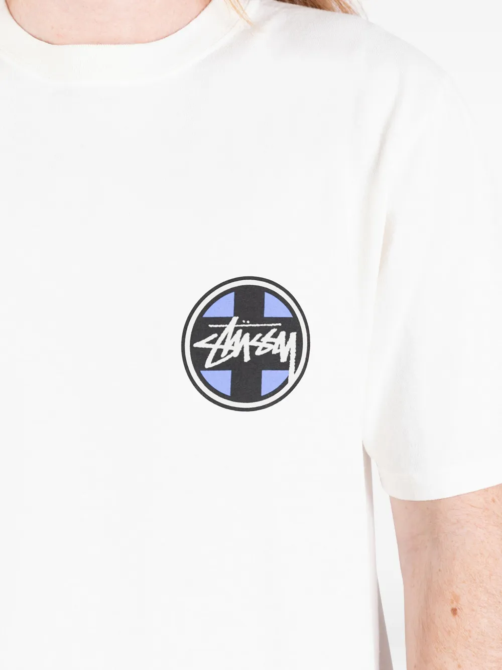 Stüssy T-shirt met logoprint Beige