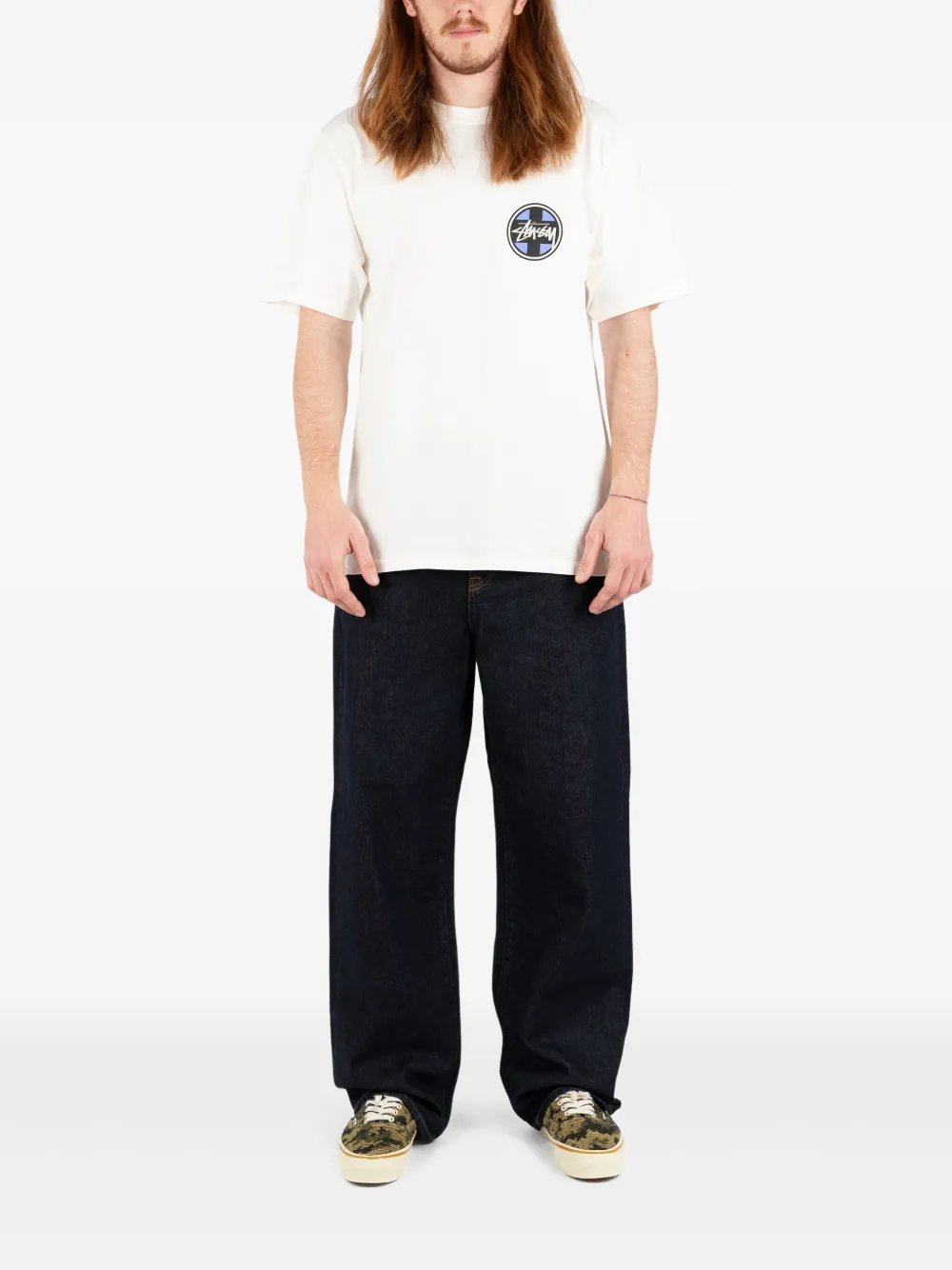 Stüssy T-shirt met logoprint - Beige