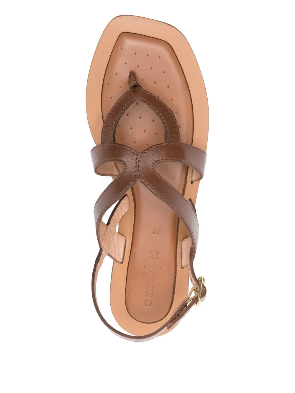 Geox Sozy leather buckled sandals Brown