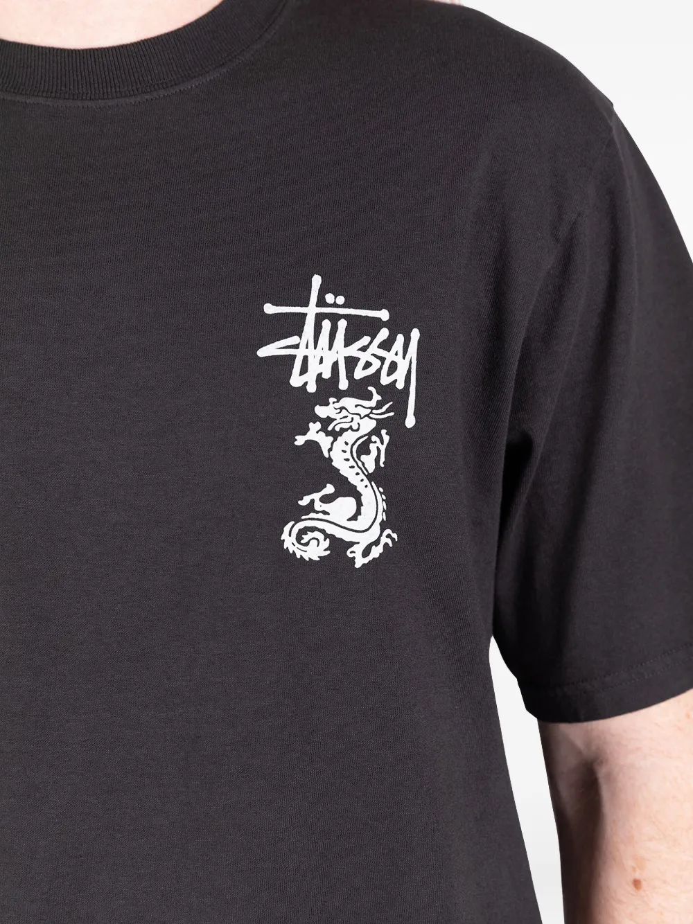 Stussy Dragon Graphic T-shirt In Black
