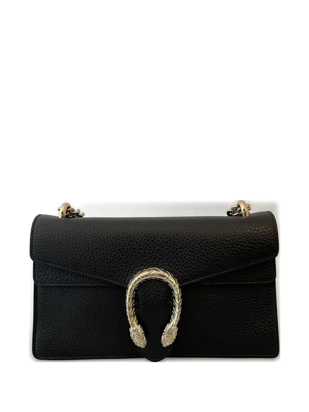 Gucci horsebit textured leather shoulder bag - ブラック Gucci horsebit textured leather shoulder bag - ブラック