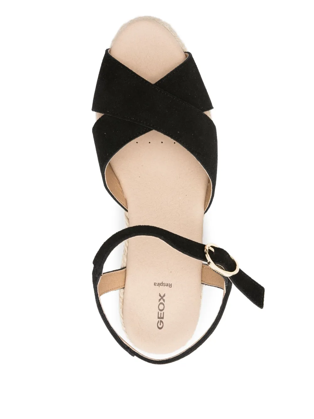 Geox Gelsa ankle-strap wedge espadrilles Zwart