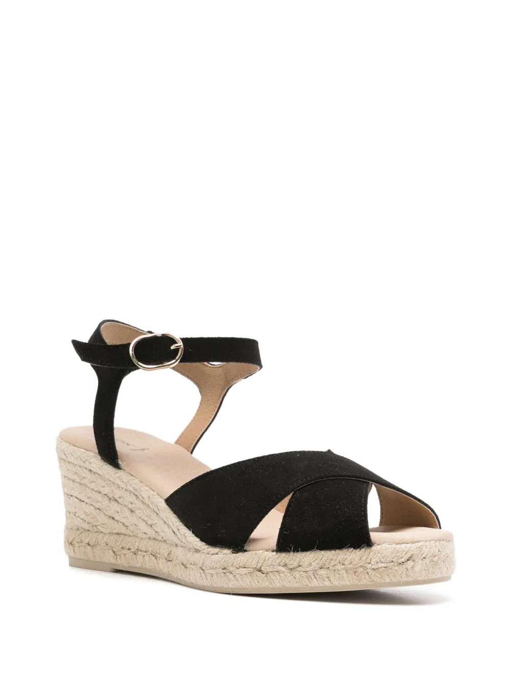 Geox Gelsa ankle-strap wedge espadrilles Zwart