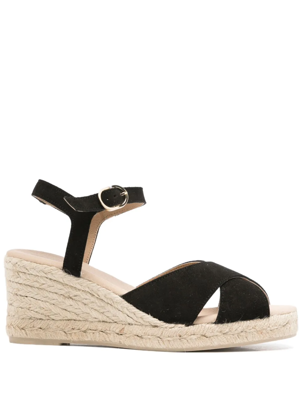 Geox Gelsa ankle-strap wedge espadrilles Zwart