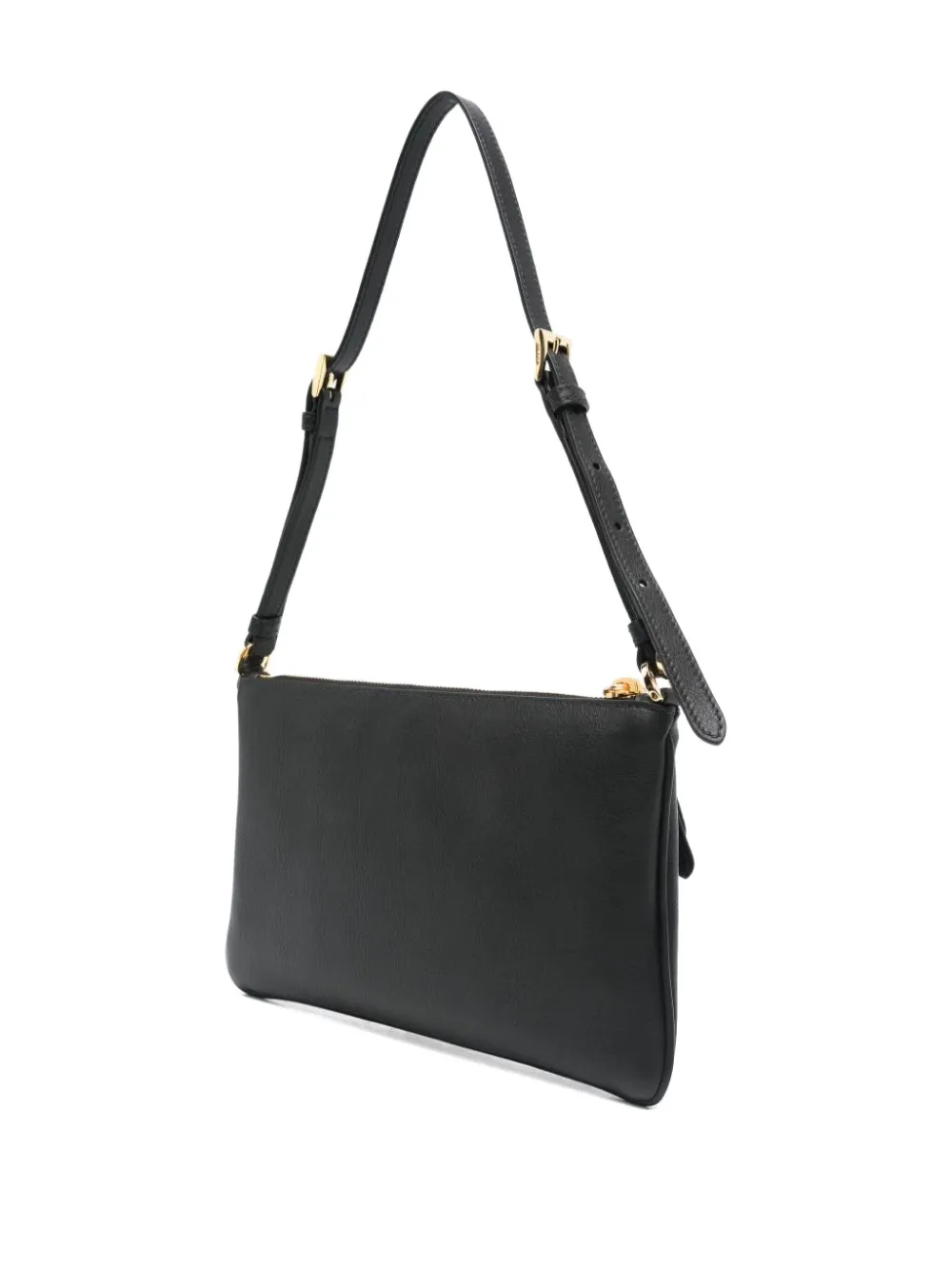 Prada zip-fastening logo-plaque shoulder bag Bruin