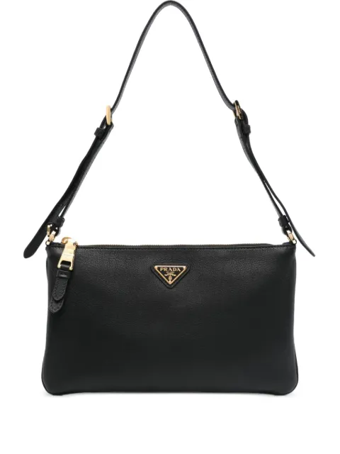 Prada Schultertasche mit Logo-Schild