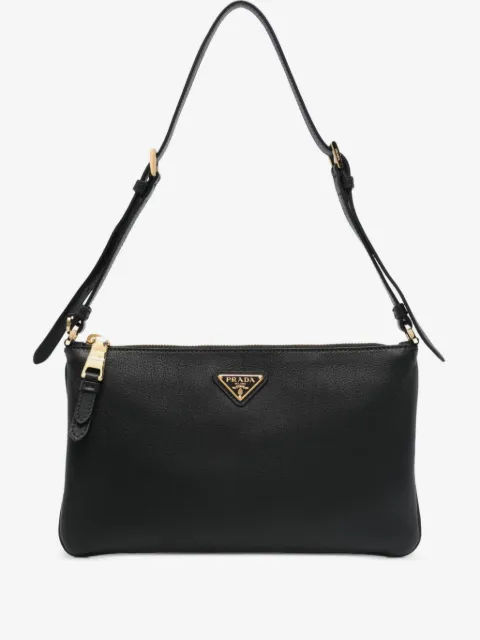 Prada zip-fastening logo-plaque shoulder bag