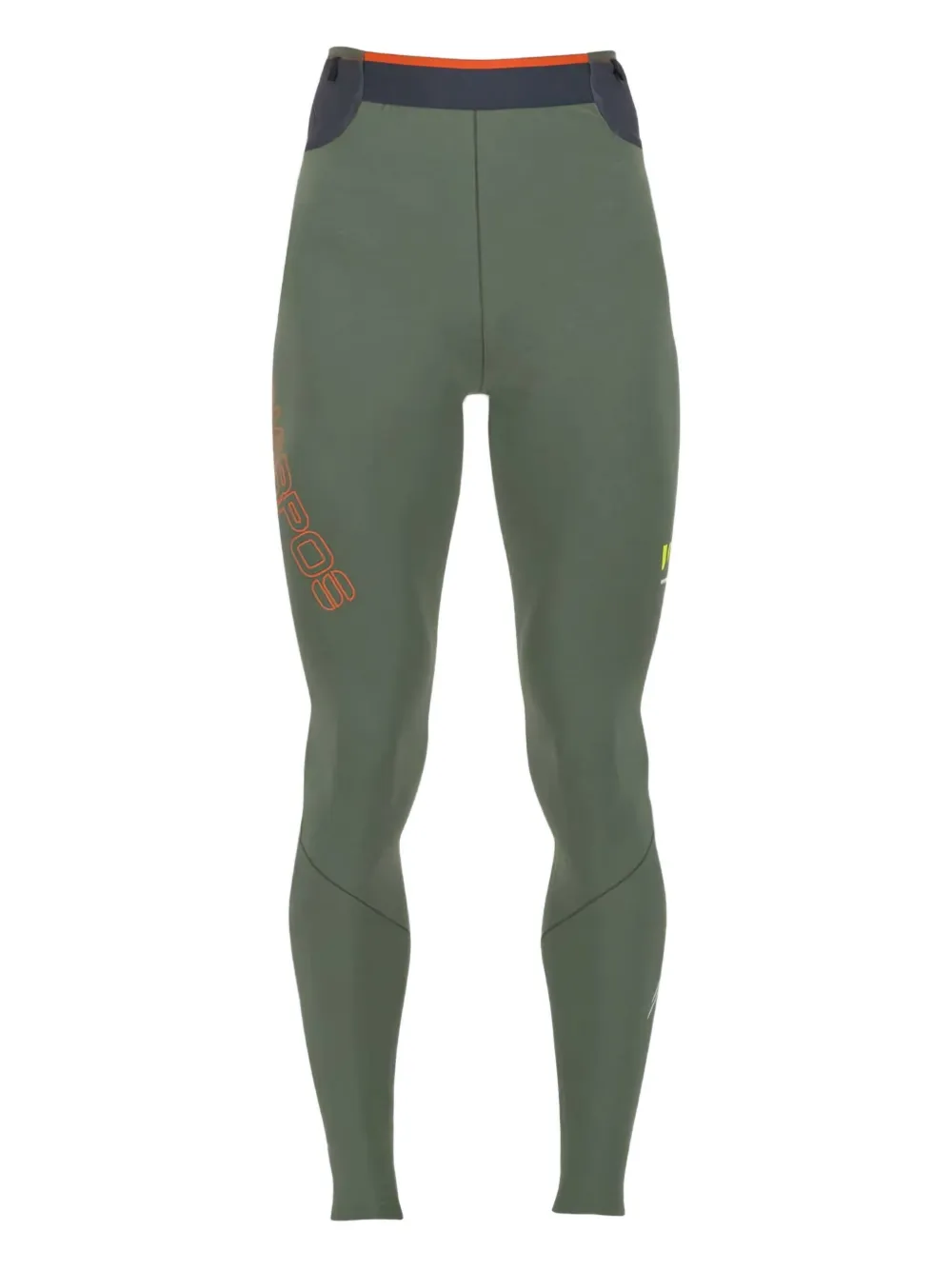 KARPOS Legging met logoprint - Groen