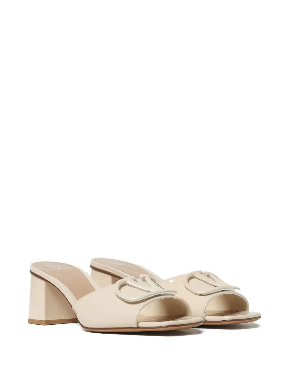 Valentino Garavani 60mm VLogo block-heel sandals Neutrals