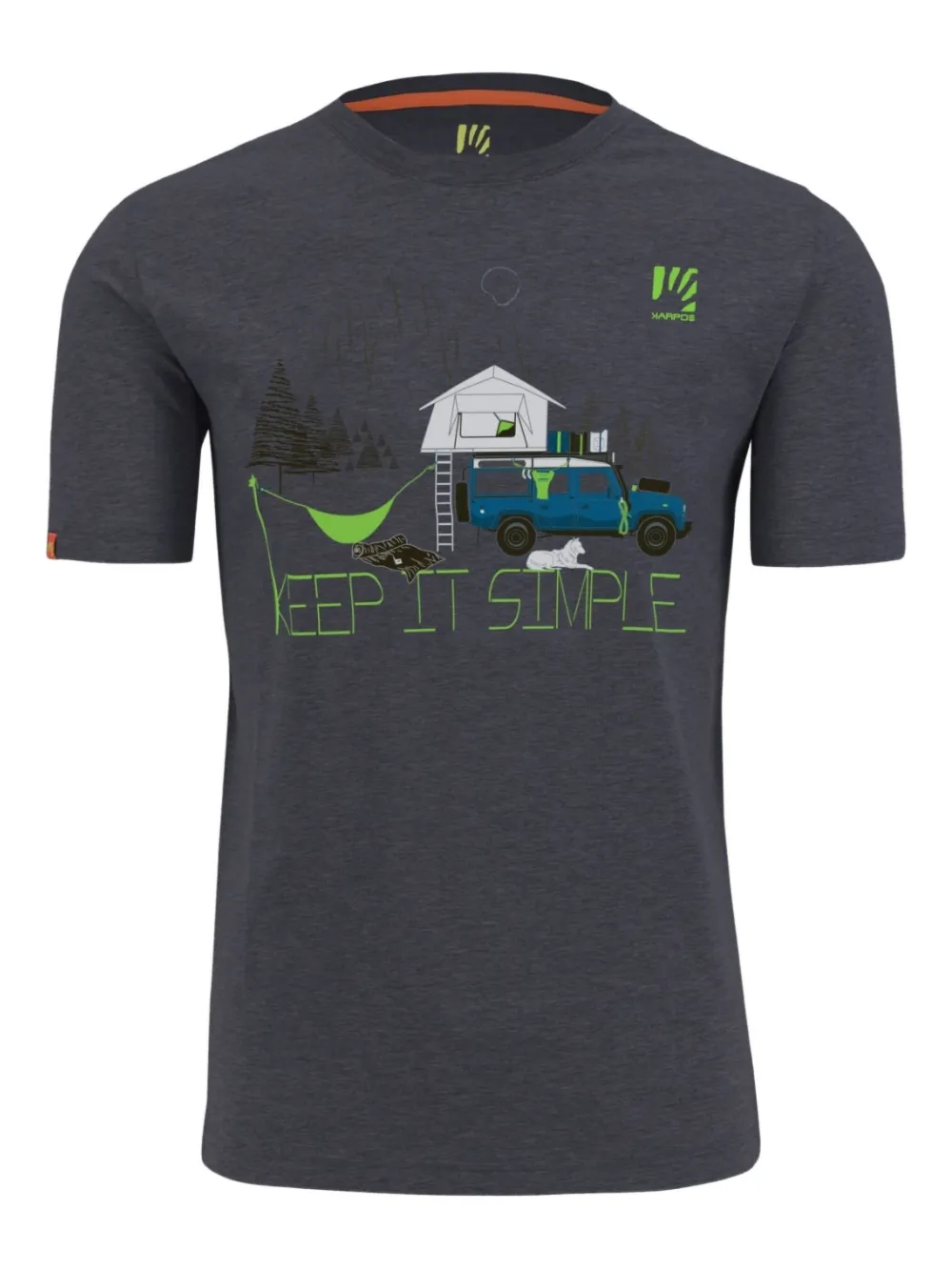 KARPOS camping-print T-shirt | Blue | Image 1