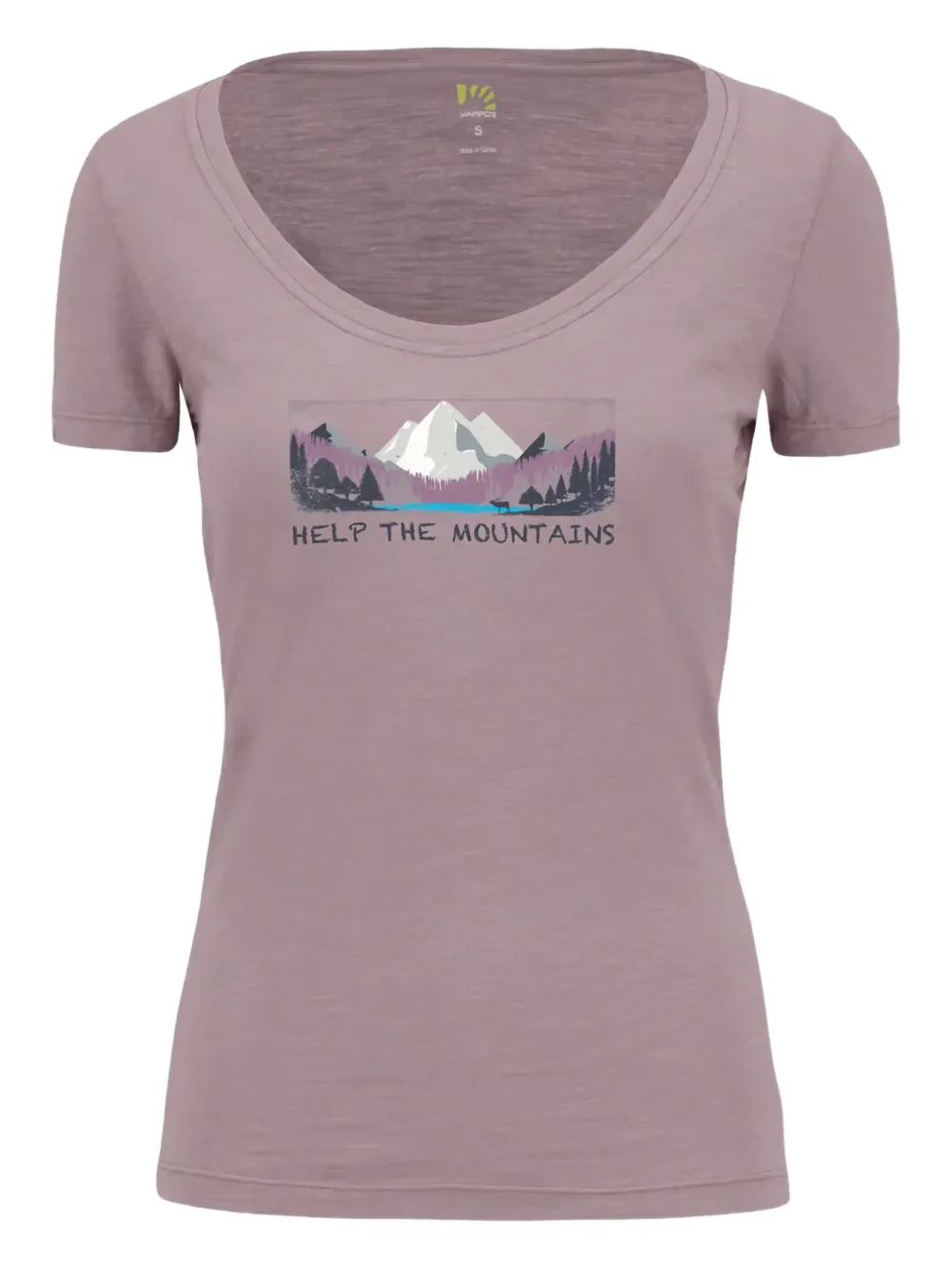 mountain-print V-neck T-shirt
