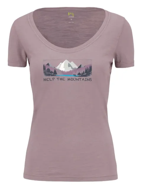 KARPOS playera con montaña estampada y cuello en V