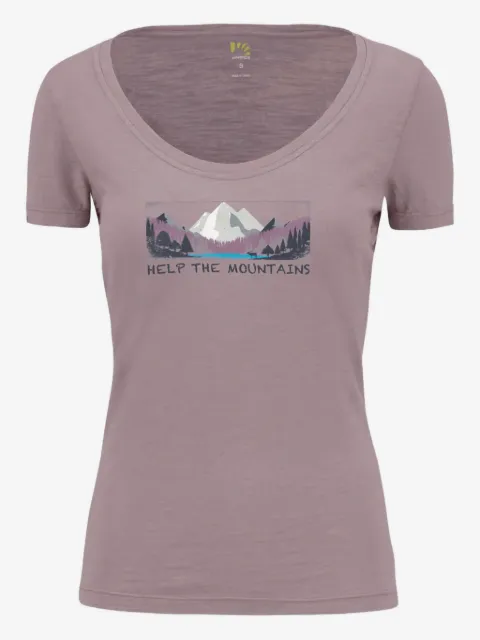 KARPOS mountain-print V-neck T-shirt