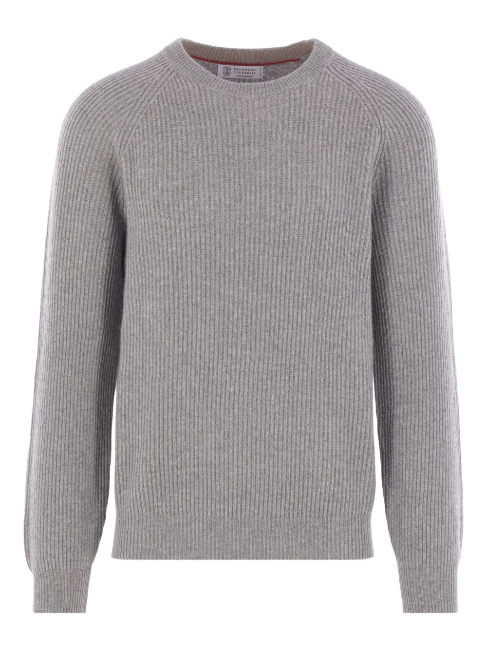 Brunello Cucinelli Geribbelde sweater met ronde hals Grijs
