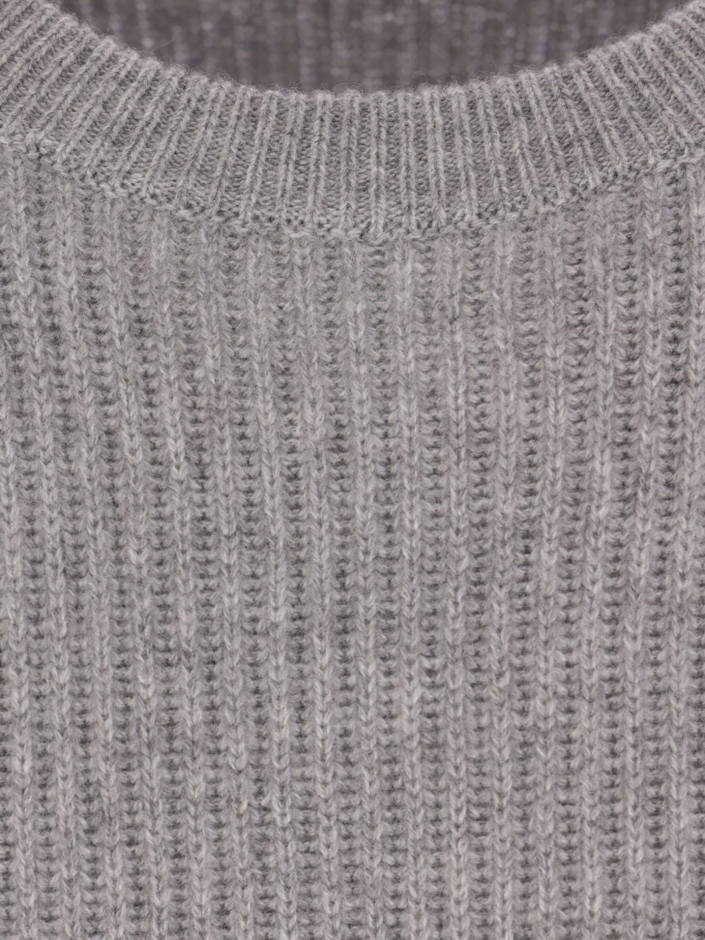 Brunello Cucinelli Geribbelde sweater met ronde hals Grijs