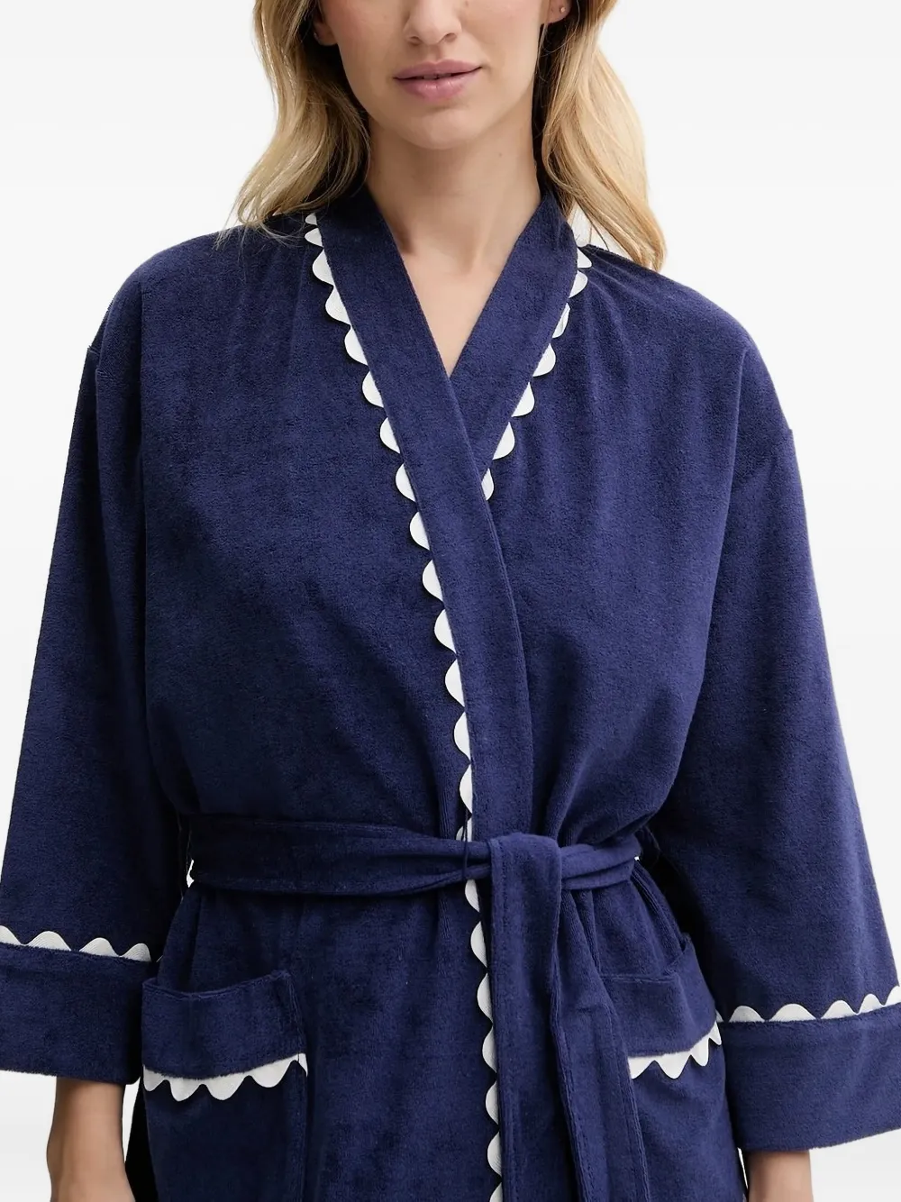 Kate Spade New York French Terry Short Robe In Blue