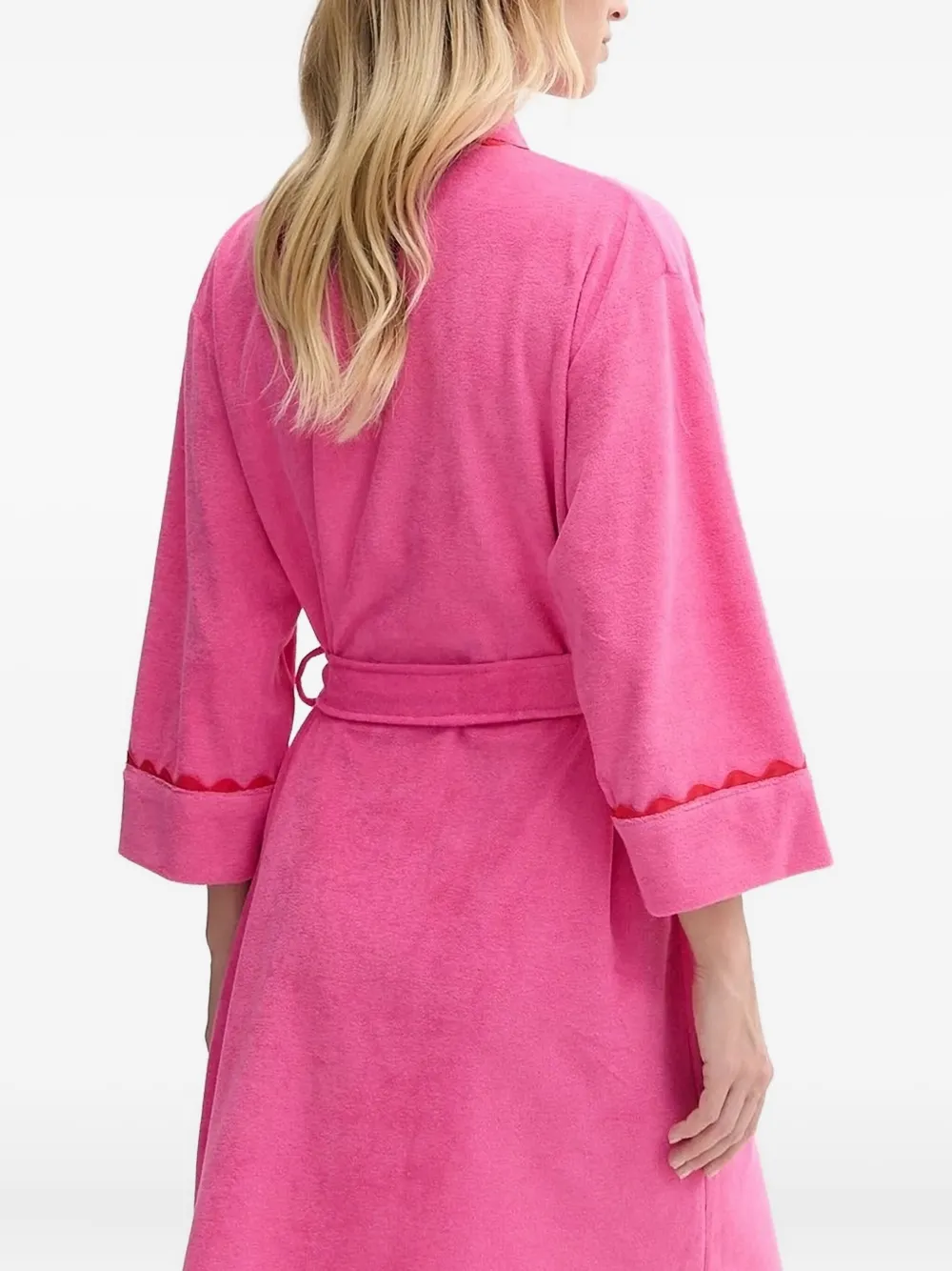 Kate Spade Scallop-trimmed Dressing Gown In Pink