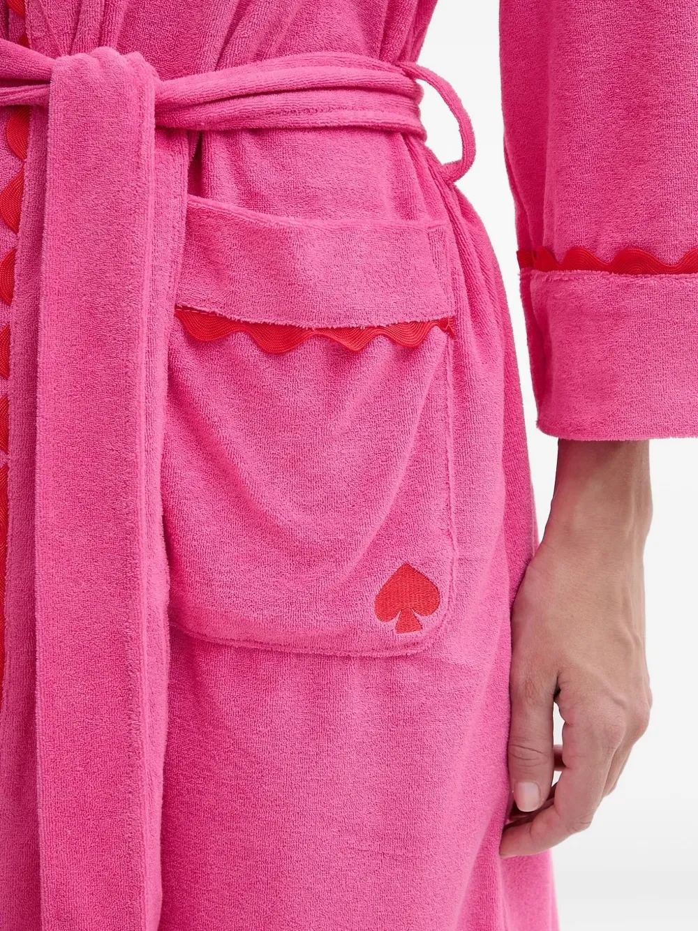 Kate Spade Scallop-trimmed Dressing Gown In Pink