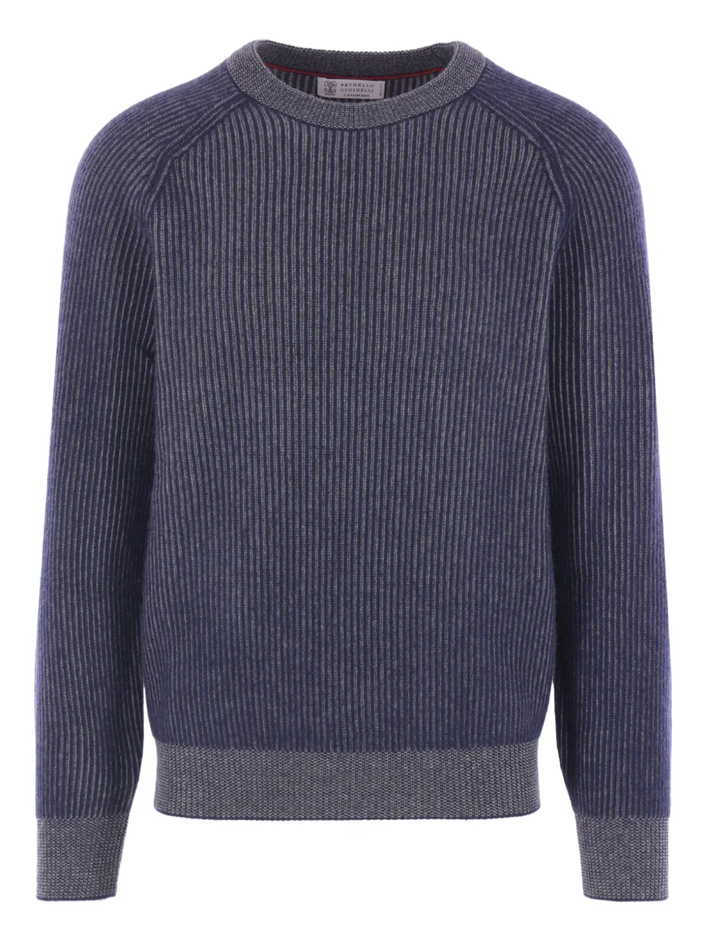 Brunello Cucinelli ribbed raglan-sleeve swater | Blue | Image 1