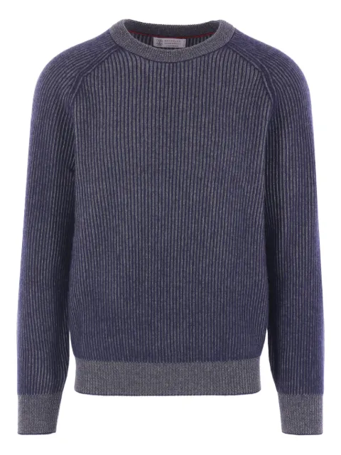 Brunello Cucinelli ribbed raglan-sleeve swater