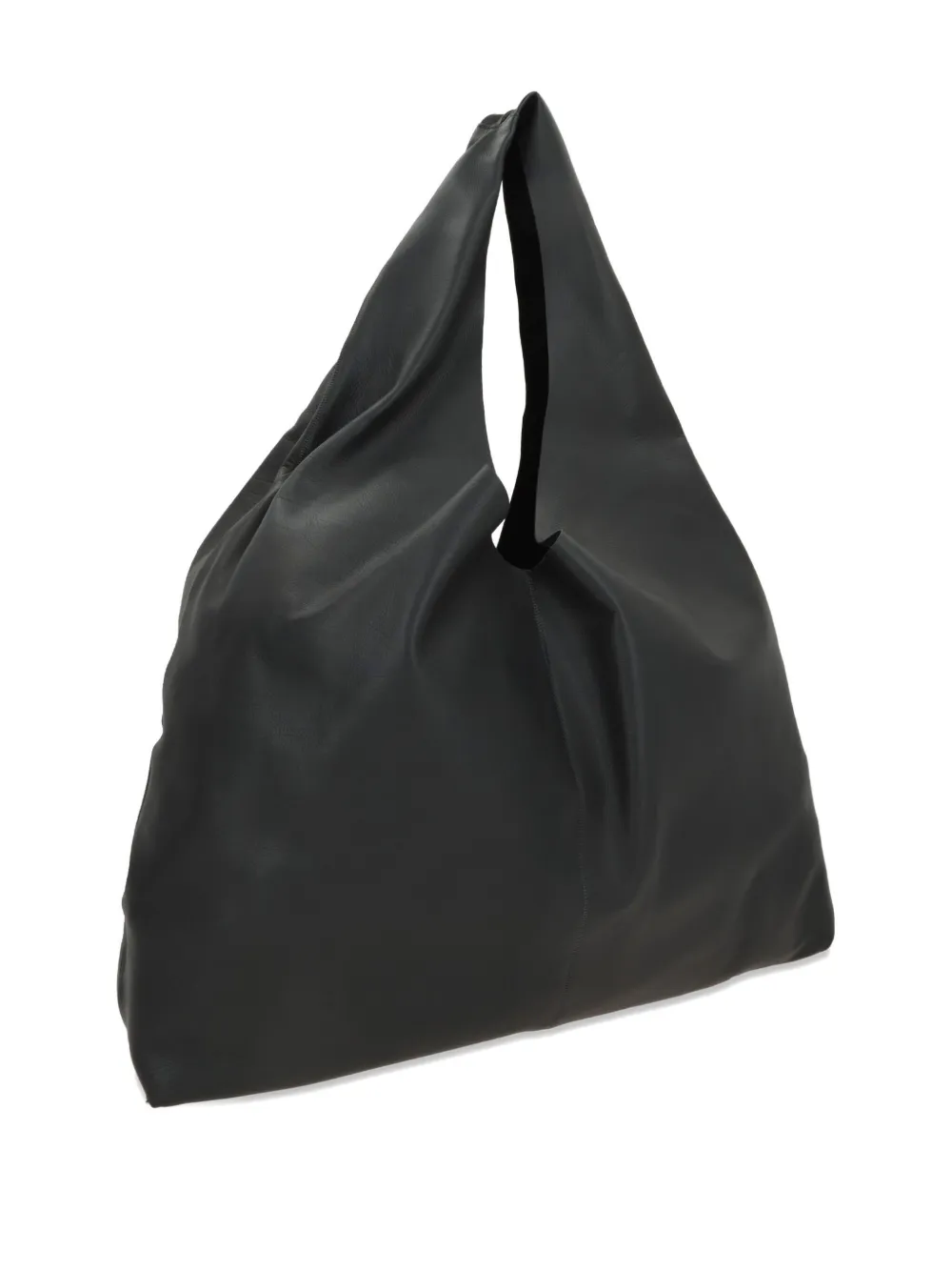 The Row Gathered Leather Shoulder Bag In Black