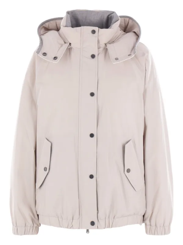 BRUNELLO CUCINELLI ダウンジャケット　グレージュ系 Brunello Cucinelli デタッチャブルフード ダウンジャケット