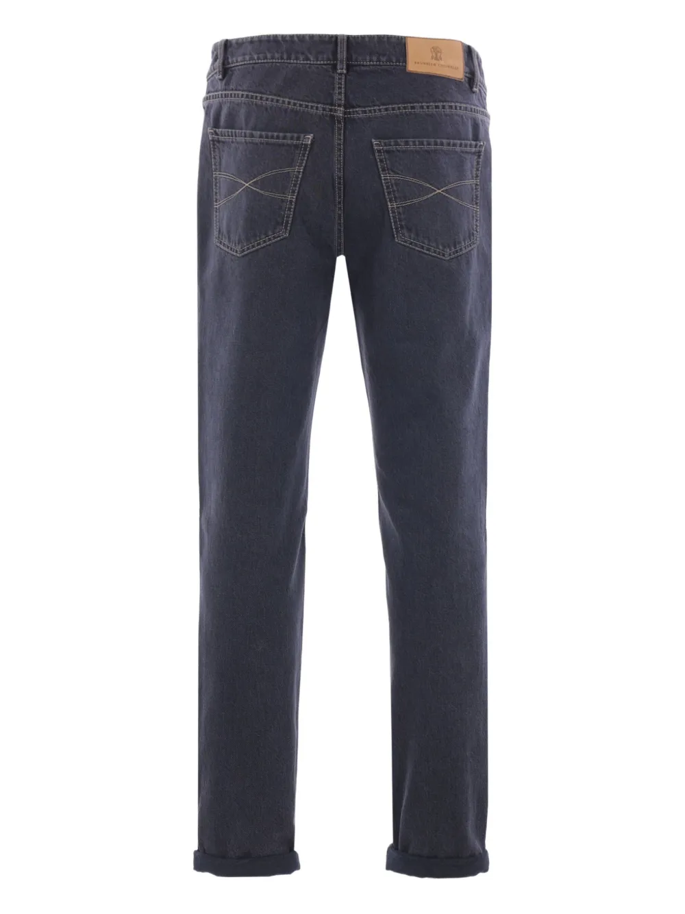 Brunello Cucinelli Jeans met geborduurd logo Blauw