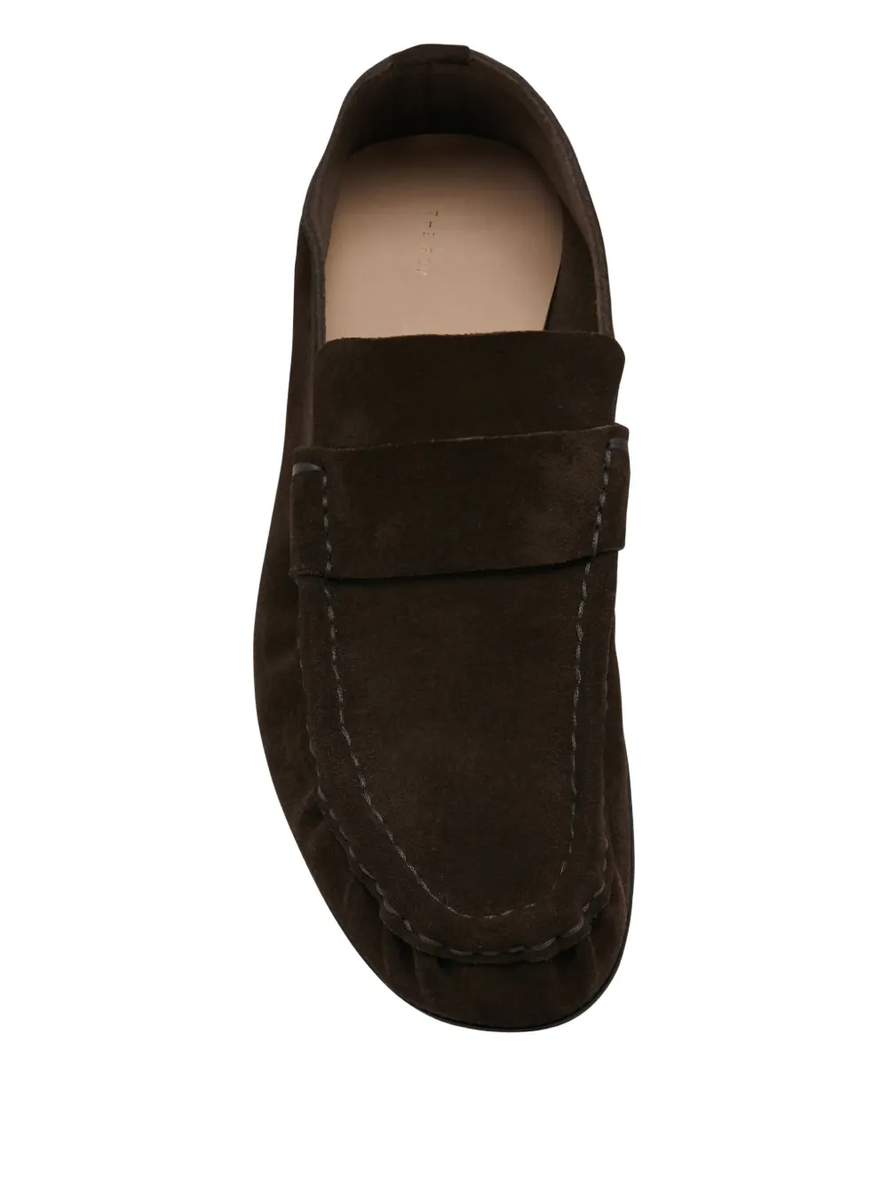 The Row Suede Soft Moccasins In Brown