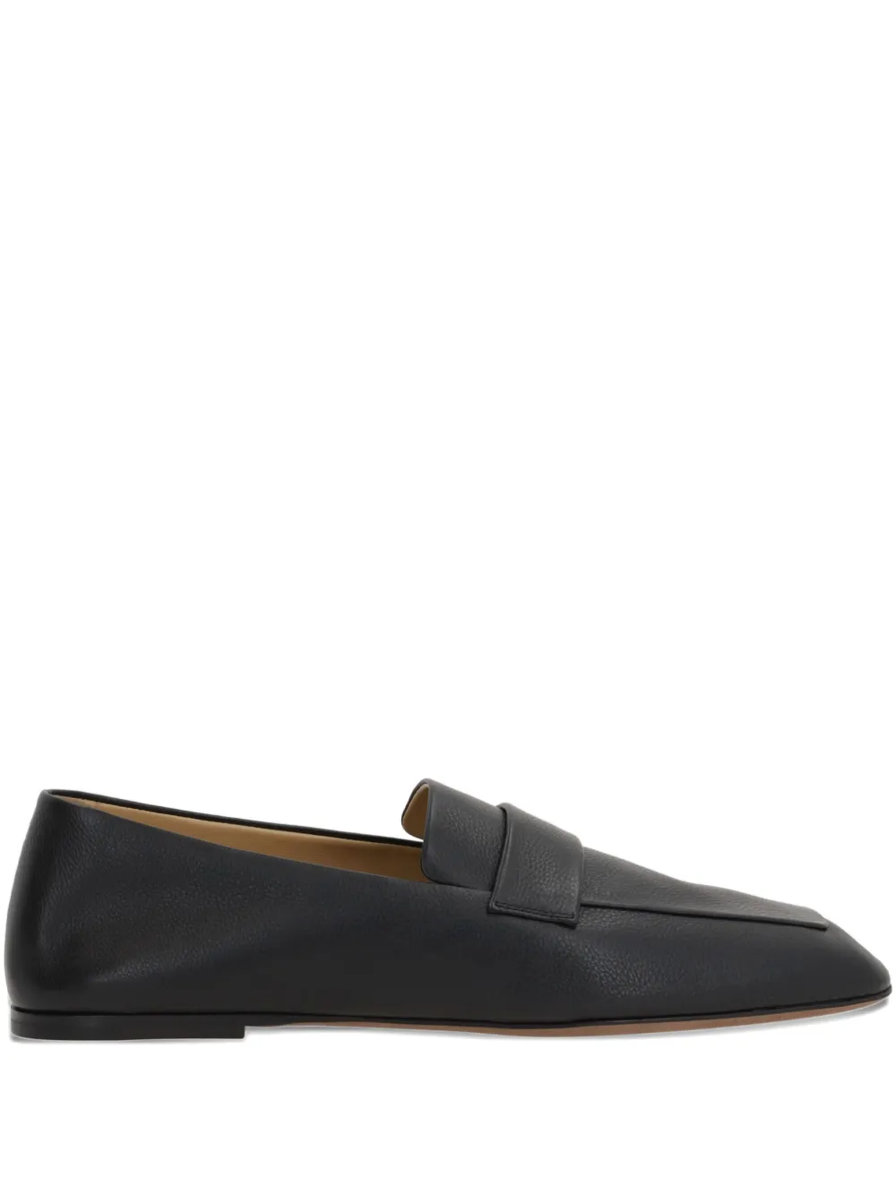 The Row leather penny loafers Black