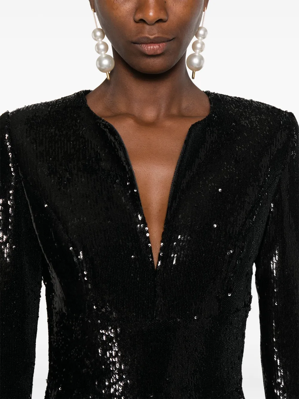 SILK LOVE & LACE Ivona jurk verfraaid met pailletten Zwart