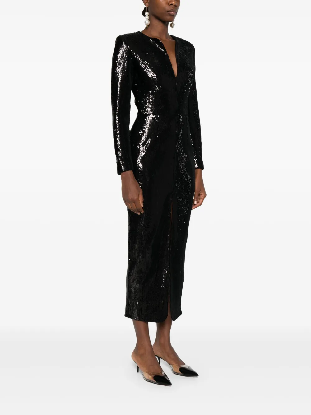 SILK LOVE & LACE Ivona jurk verfraaid met pailletten Zwart