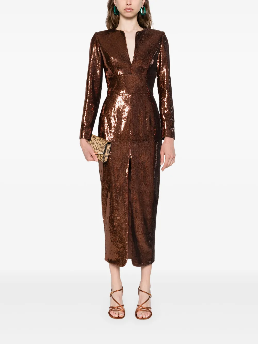 SILK LOVE & LACE Ivona jurk Bruin