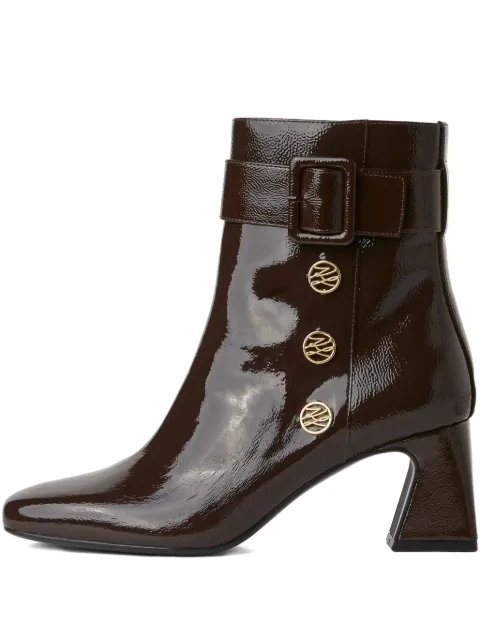 Karl Lagerfeld buckle patent-leather boots