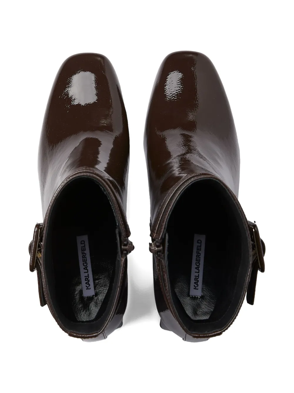 Karl Lagerfeld Leren laarzen met gesp 157 BROWN