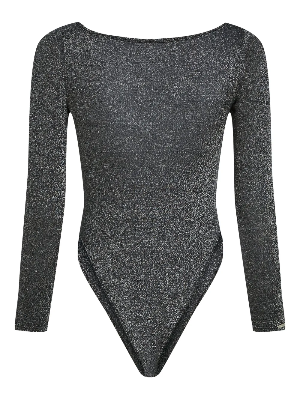 Karl Lagerfeld Lurex body met lange mouwen - Zwart